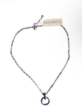 Nina Ricci Silver Pendant Chain Necklace